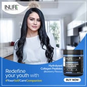 9 - INLIFE Hydrolyzed Collagen Peptides,  0.44 lb  Blueberry 