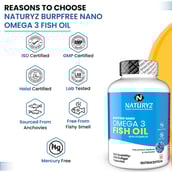 9 - Naturyz Burpfree Nano Omega 3 Fish Oil with Vitamin D3,  50 softgels 