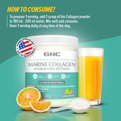 6 - GNC Hydrolyzed Marine Collagen,  200 g  Orange 