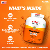 6 - GNC Select Whey Protein,  4.4 lb  Unflavoured (with Shaker) 