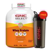 GNC Select Whey Protein,  4.4 lb  Unflavoured (with Shaker) 