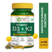 1 - Pure Nutrition Vitamin D3 + K2,  120 tablet(s)  Unflavoured 