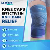 4 - Leeford Soft Designer Knee Cap, Blue Medium