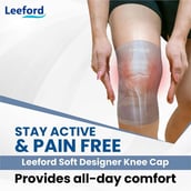 2 - Leeford Soft Designer Knee Cap, Grey Medium