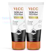 1 - VLCC Bright Glow Serum Face Wash,  150 ml  with Vitamin C Serum & Charcoal (Buy One Get One) 