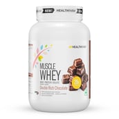 1 - Healthfarm Muscle Whey,  2 lb  Double Rich Chocolate 