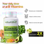 3 - Health Veda Organics Plant Based Vitamin B12,  60 capsules  Unflavoured 