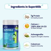 10 (9 - Supermilk Height+ for 4-7 Yrs Personalized Protein & Nutrition Drink Mix Powder, 1 kg Double Chocolate