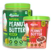 1 - Alpino Natural Peanut Butter 1kg & Dark Chocolate Peanut Butter 500g Combo,  2 Piece(s)/Pack  Crunch & Crisp 