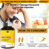 14 - Naturyz Triple Strength Omega 3 Fish Oil with Vitamin D3 Mango,  60 softgels 