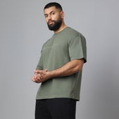 5 - MuscleBlaze Z-Verse Oversized Tshirt,  Military Green  Large