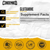 3 - Condemned 100% Pure L-Glutamine, 0.88 lb Unflavoured