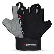 3 - Arrowmax Gym Gloves with Wrist Support,  Black & Grey  Free Size 
