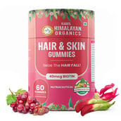 1 - Himalayan Organics Hair & Skin 40mcg Biotin,  60 gummies  Natural Mixed Fruit 