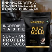6 - Nakpro Whey Gold Protein Concentrate,  1.1 lb  Cookies & Cream 