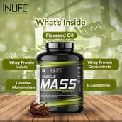 5 - INLIFE Muscle Mass Gainer Protein Powder with Whey Protein, 6.6 lb Chocolate