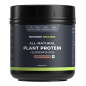 1 - Nutrabay Wellness All-Natural Plant Protein + Superfoods,  1.1 lb  Gourmet Chocolate 