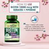 7 - Vlado's Himalayan Organics Biotin 10000 mcg - Keratin + Piperine,  90 tablet(s)  Unflavoured 