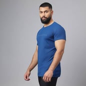 3 - MuscleBlaze Patterned Dry-Fit Active Tee Half Sleeve, Poseidon Medium