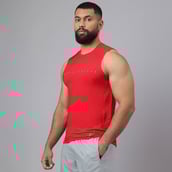 3 - MuscleBlaze Air Tech Compression MuscleTank,  Red  Large