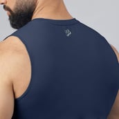 8 - MuscleBlaze Air Tech Compression MuscleTank,  Navy  Medium
