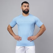 2 - MuscleBlaze Air Tech Compression MuscleTee Half Sleeve,  Dusk Blue  Large 