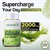 3 - Health Veda Organics Spirulina,  120 veggie capsule(s) 