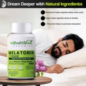 3 - Health Veda Organics Melatonin,  60 veggie capsule(s)  Unflavoured 