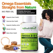 3 - Health Veda Organics Vegan Omega 3-6-9 Flaxseed Oil (1000mg),  60 capsules 
