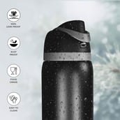 4 - ONE AND ONLY Leak Proof 24 Hour Hot-Cold Stainless Steel Water Bottle,  Black  1 L 