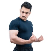 2 - Athflex Men's Half Sleeve Edge Compression T-Shirt,  Large  Navy Blue 