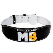 3 - MuscleBlaze Weightlifting Leather Belt, Black 4 Inch Large