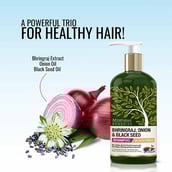 4 - Morpheme Remedies Bhringraj Onion & Black Seed Shampoo,  300 ml  with Red Onion Oil, Amla, Neem, Shikakai Extracts 