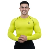 1 - Athflex Men's Full Sleeve Edge Compression T-Shirt,  Medium  Neon Yellow 