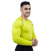2 - Athflex Men's Full Sleeve Edge Compression T-Shirt,  Medium  Neon Yellow 