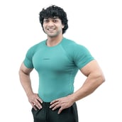 1 - Athflex Men's Half Sleeve Ace Compression T-Shirt,  Small  Sea Green 