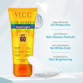 4 - VLCC Aqua Light Sunscreen Gel,  100 g  SPF 60 PA++++ High UVA & UVB Protection 