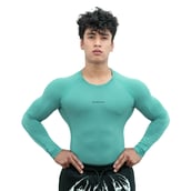 1 - Athflex Men's Full Sleeve Ace Compression T-Shirt,  XL  Sea Green 