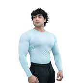 3 - Athflex Men's Full Sleeve Ace Compression T-Shirt,  Small  Powder Blue 