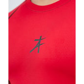 7 - Athflex Men's Muscle Fit Half Sleeve Textured Compression T-Shirt, Small Red