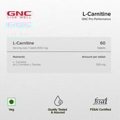 7 - GNC Pro Performance L-Carnitine (500 mg),  60 tablet(s)  Unflavoured 