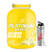 1 - Muscle Performance Platinum Whey, 4.4 lb Kaju-Pista with Steel Shaker