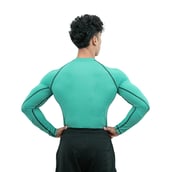 5 - Athflex Men's Muscle Fit Full Sleeve Textured Compression T-Shirt,  Small  Bayside Green 