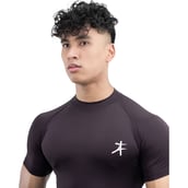6 - Athflex Men's High-Neck Compression T-Shirt, Large Aubergine