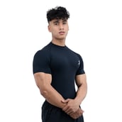 4 - Athflex Men's High-Neck Compression T-Shirt, Large Black