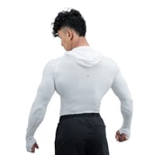 2 - Athflex Men's Performance Assassin Compression Hoodie,  White  Medium 
