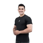 4 - Athflex Men's Slim Fit Round Neck Ribbed T-Shirt,  Small  Black 