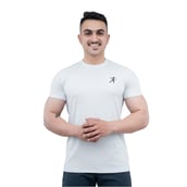 1 - Athflex Men's Round Neck Body Fit Textured T-Shirts,  Large  White 