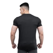 4 - Athflex Men's Round Neck Body Fit Textured T-Shirts,  Large  Black 
