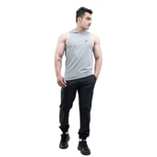 7 - Athflex Men's Activewear Training Sleeveless Gym and Sports Hoodie,  Grey  Small 